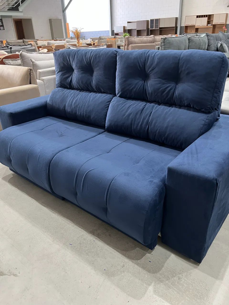 Sofá Retrátil Azul Novo PRONTA ENTREGA