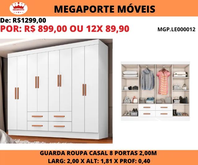 Guarda Roupa Casal Lite 8 Portas  - Foto 3