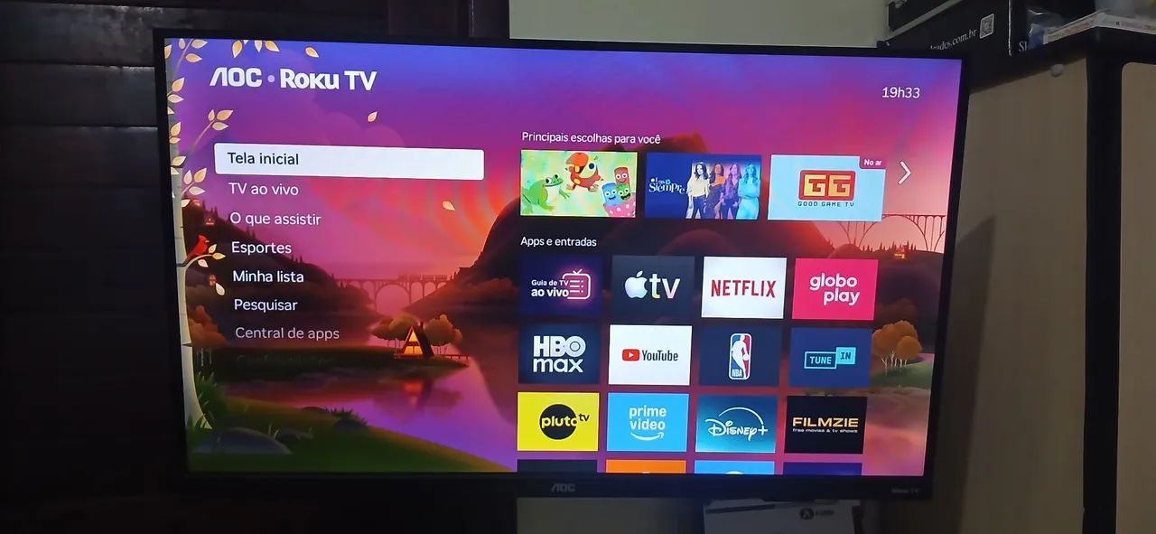 Tv smart roku 32 com suporte de parede articulado