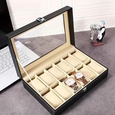 Caixa Porta Organizadora de Relógios Visor Acrílico  - Foto 3