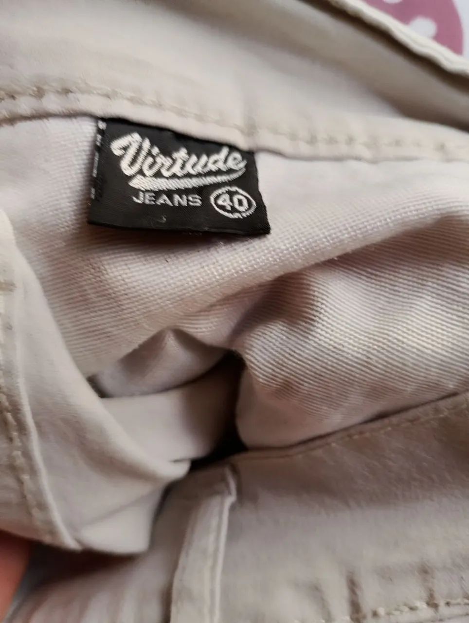 Bermuda Masculina Jeans Bege Tamanho 40 - Foto 4