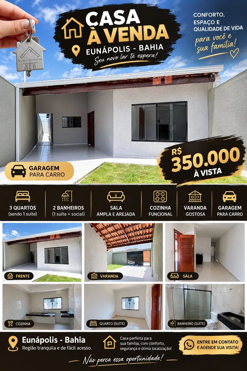 ? CASA À VENDA EM EUNÁPOLIS - BAHIA! ?