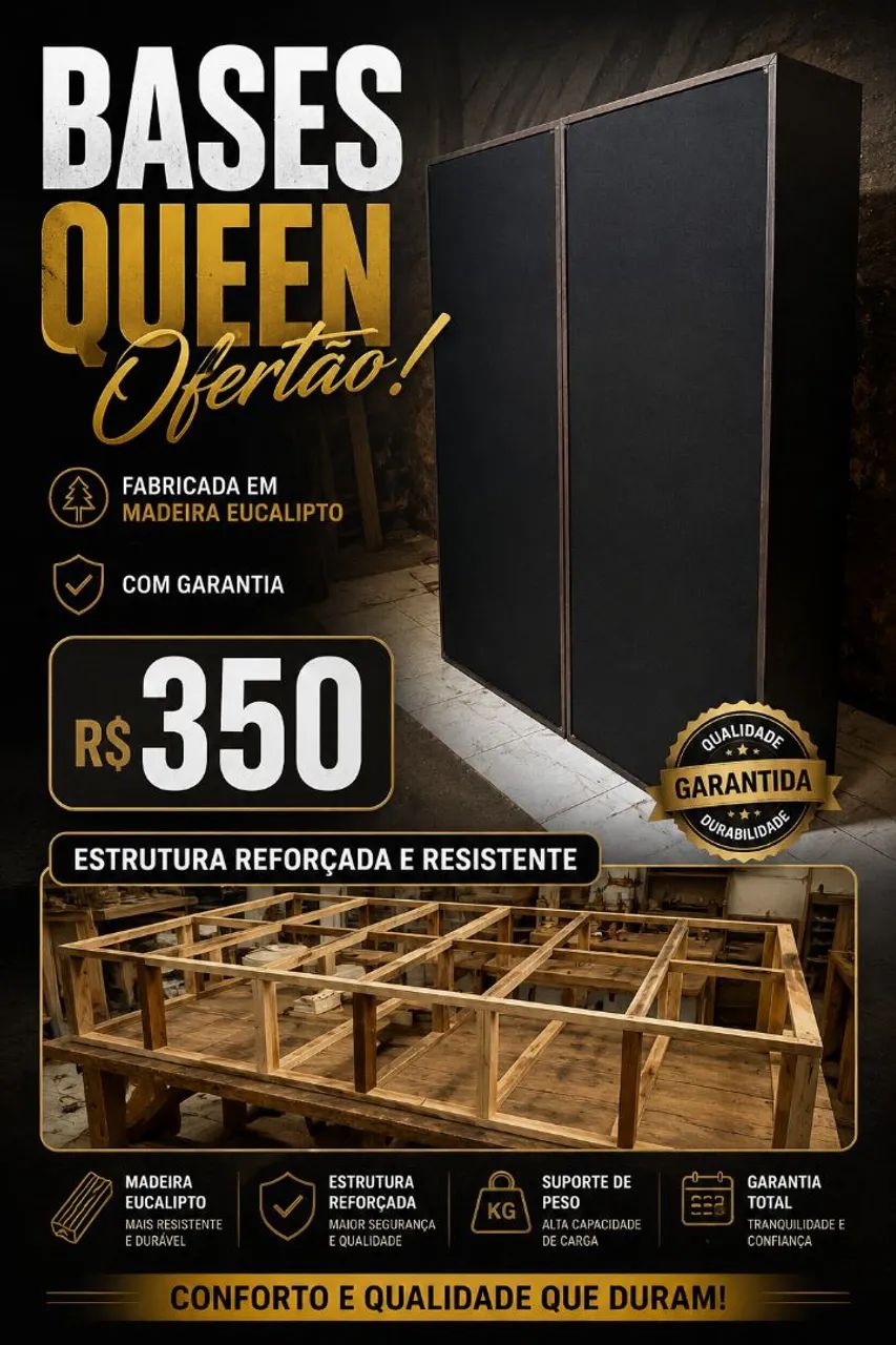 Bases Queen marrom disponível oferta  - Foto 2