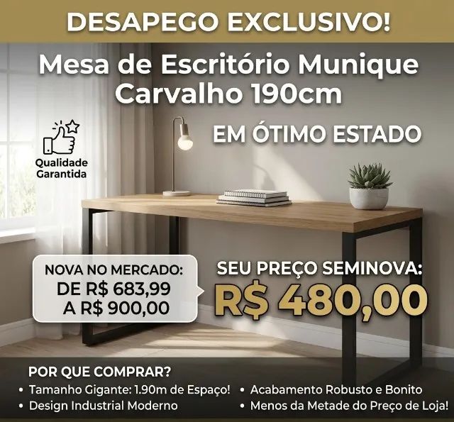 Mesa de Escritório Munique 155 cm