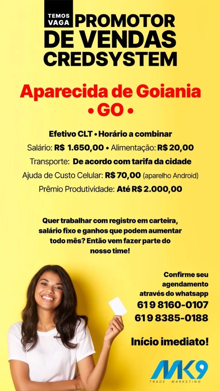 VAGAS!! PROMOTOR DE VENDAS - GO - Foto 3