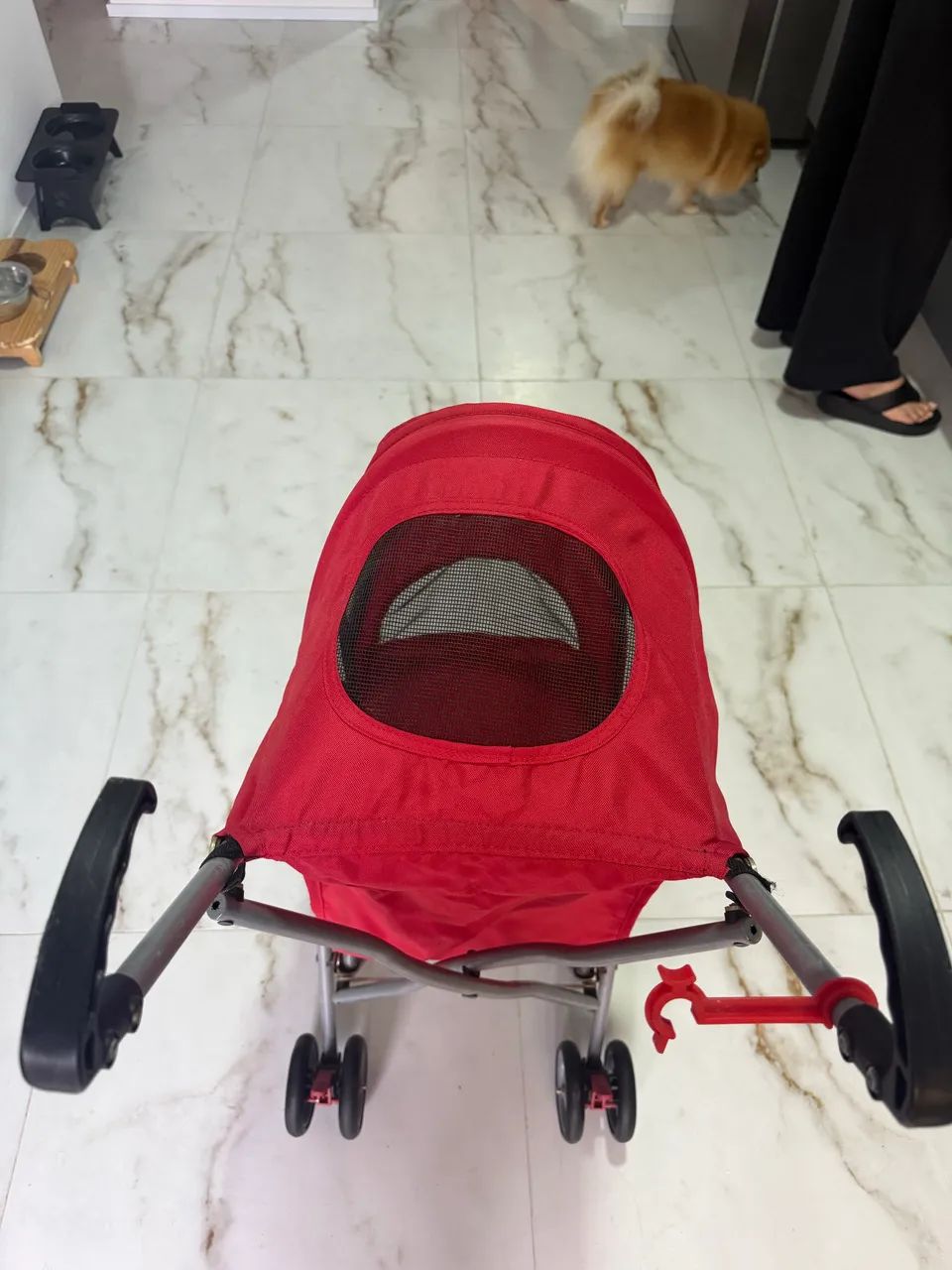 Carrinho de passeio PET BATIKI vermelho - Foto 3