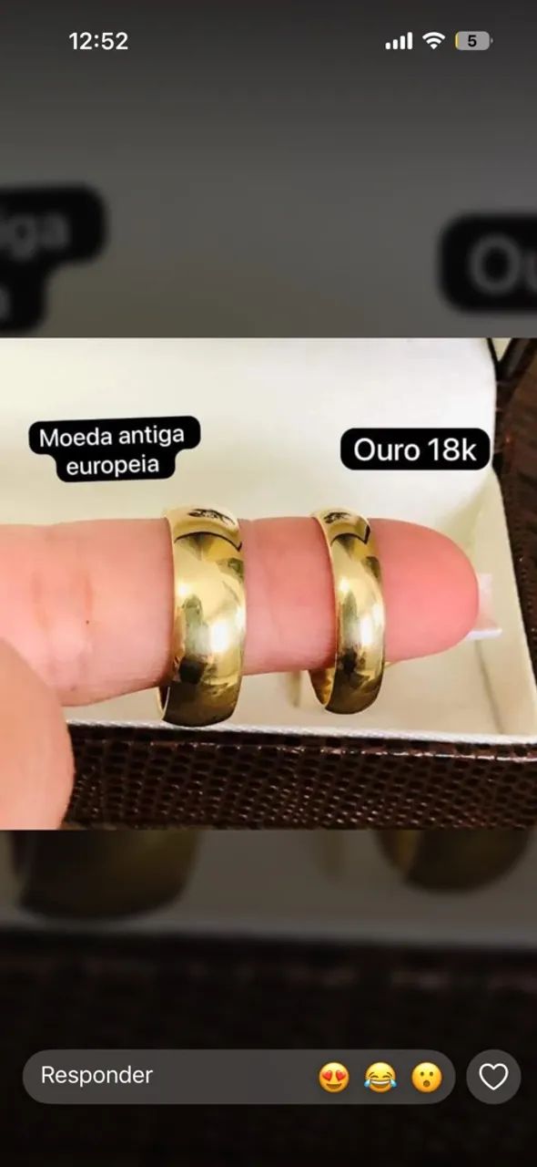 Aliança moeda antiga legítima  - Foto 4