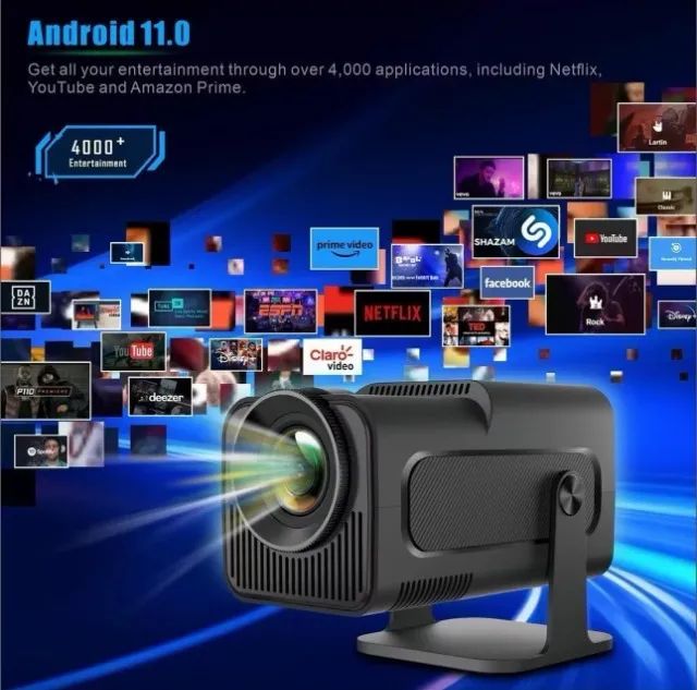 Projetor Portátil 4K Android 11 Recentemente Nativo 720P Lançamento - Foto 5