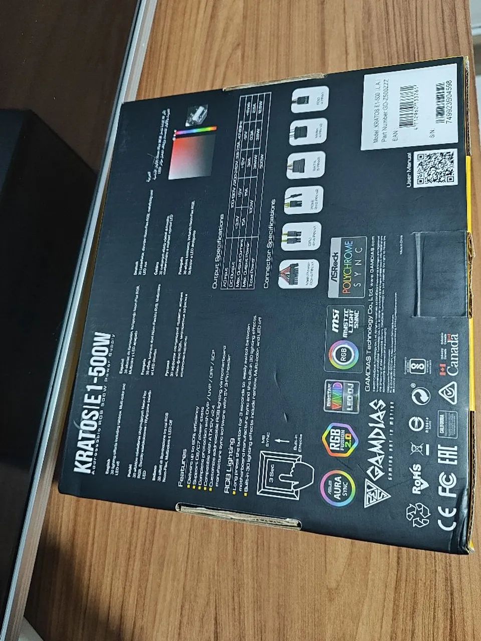 Fonte Gamdias Kratos E1 500W - Foto 3