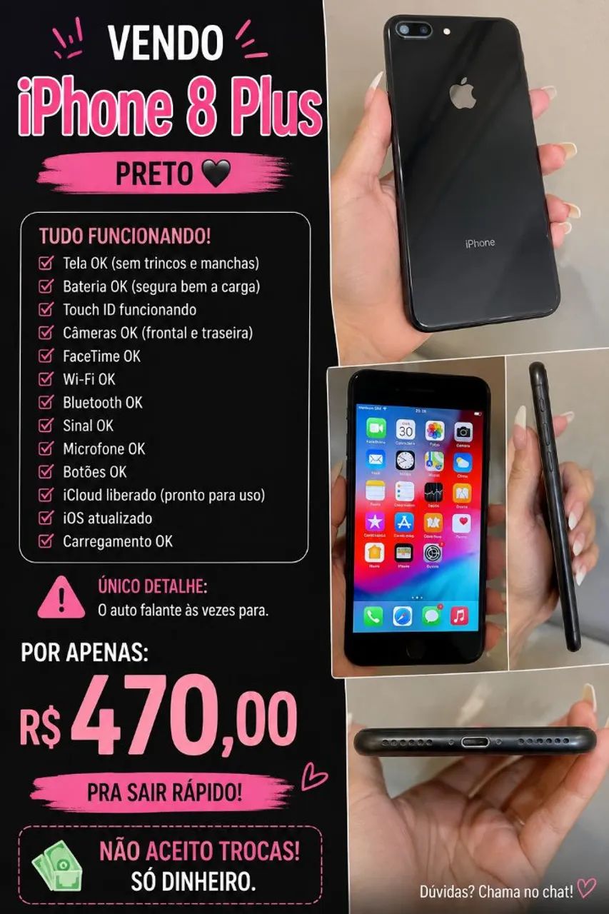 Estou vendendo um iPhone 8plus