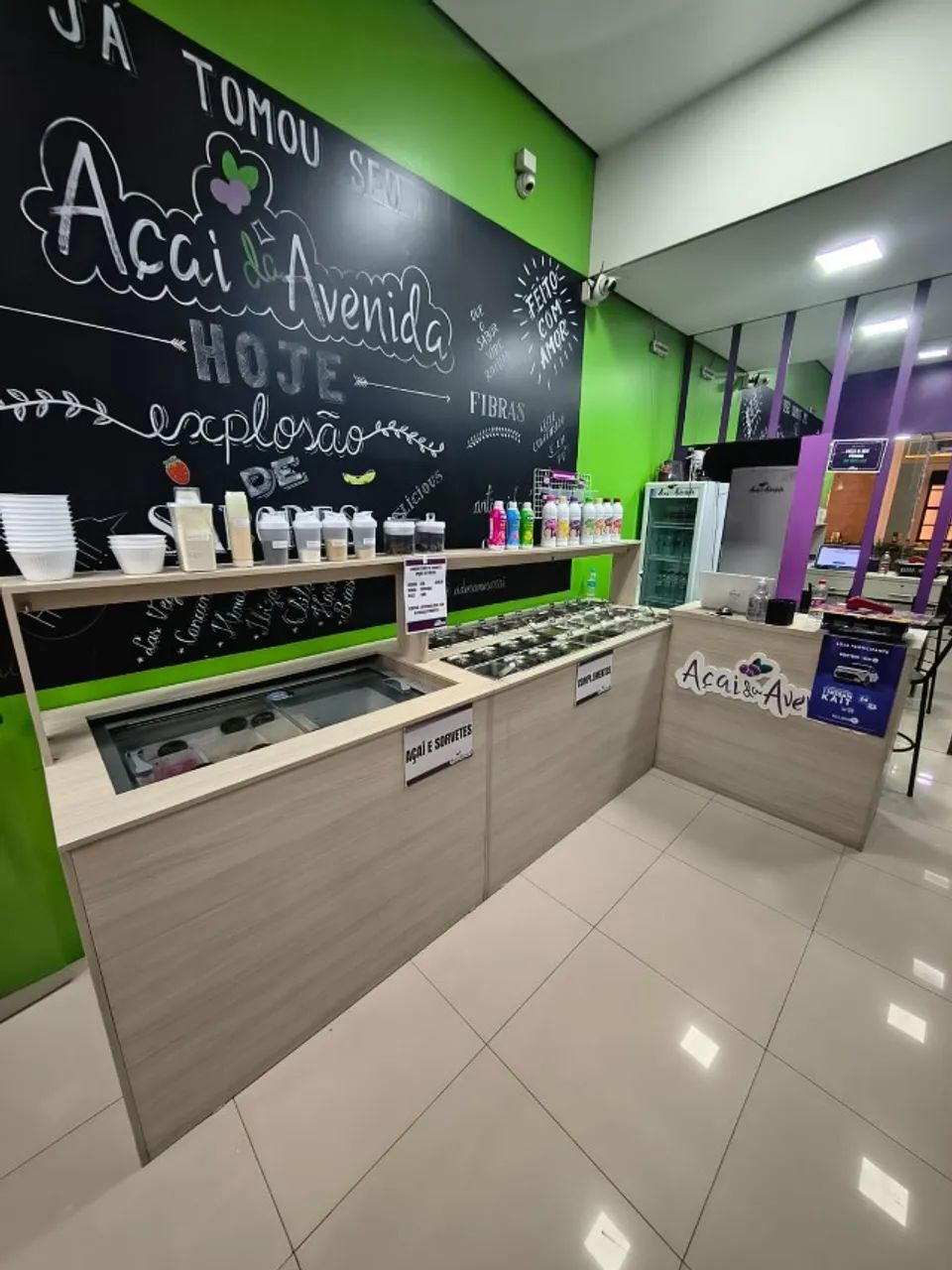 Balcão de Atendimento + Buffet Self-Service para Açaí e Sorvetes