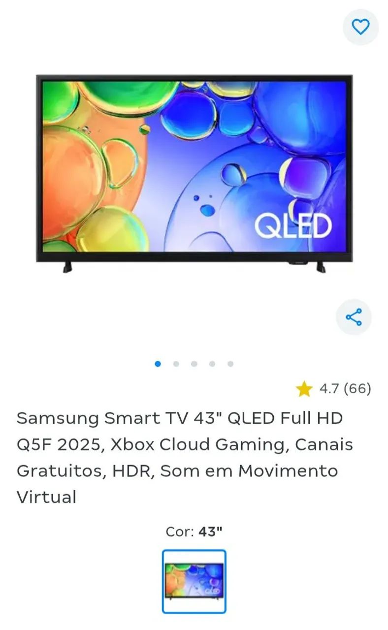 TV Samsung 43 QLED Full HD - Foto 2