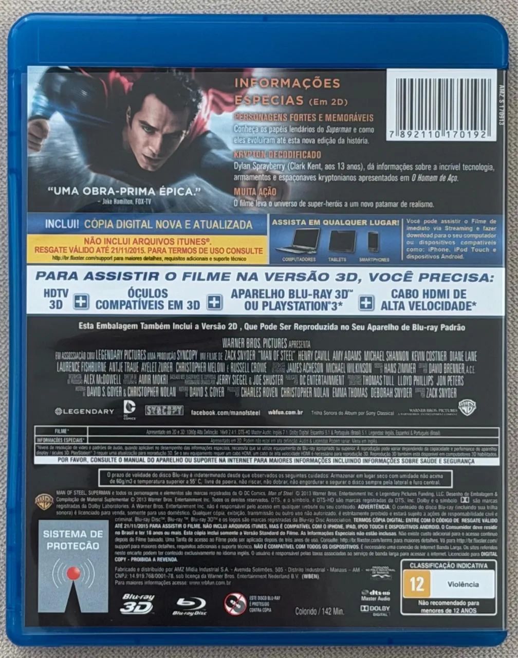 Blu-Ray + Blu-Ray 3D O Homem de Aço  - Foto 2