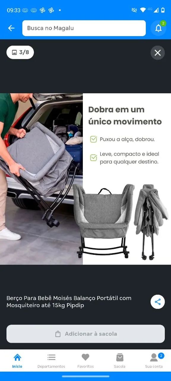 Berço para bebê Moisés portátil, até 15kg  - Foto 2