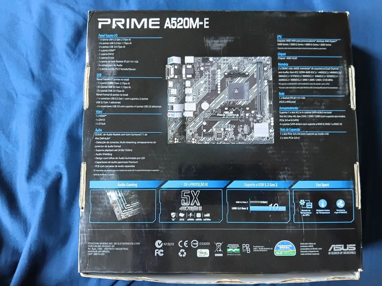 Placa-mãe Asus Prime A520m-e DDR4 - Estado De Nova - Foto 2