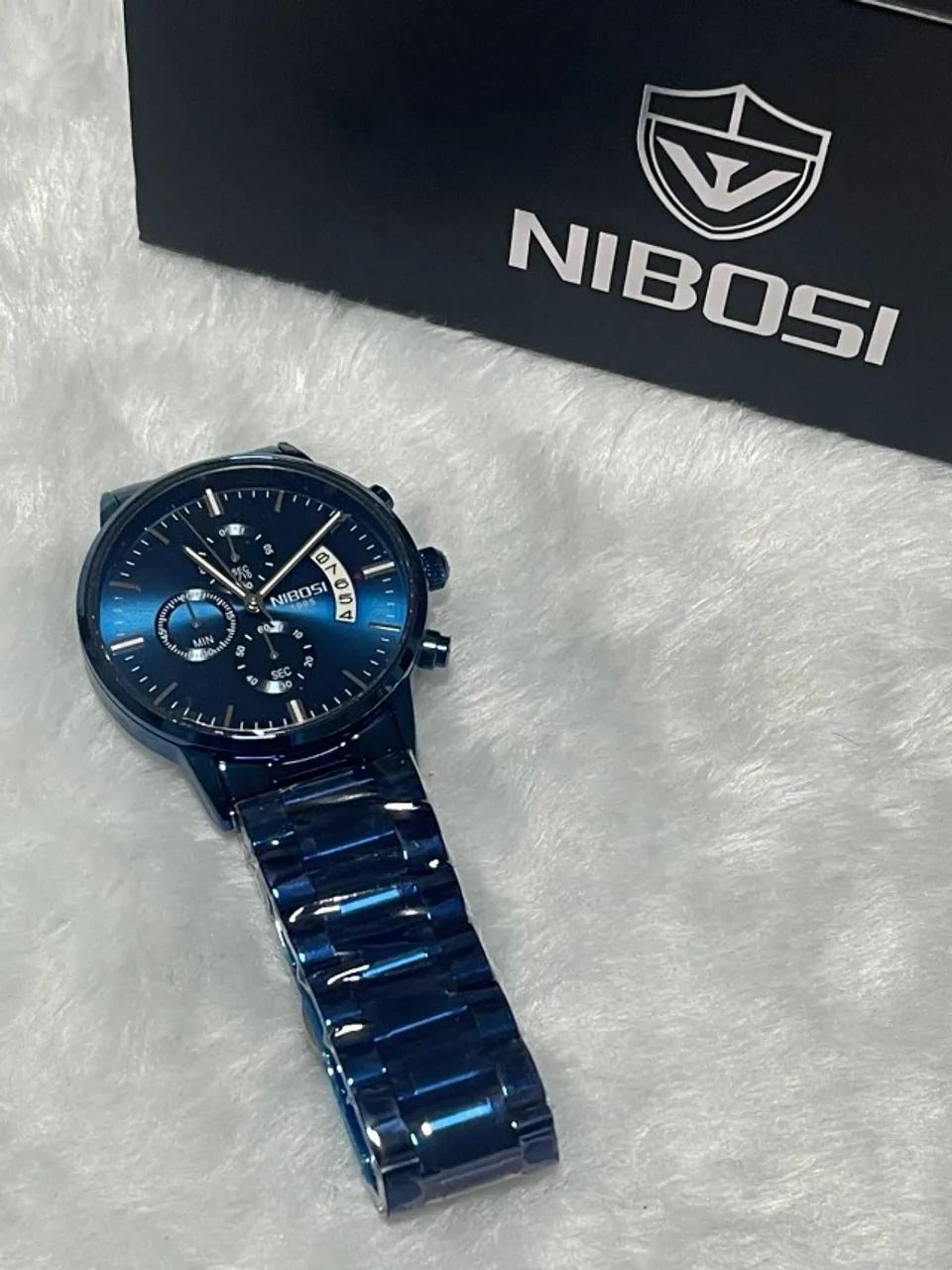 Relógio Nibosi Azul | Design Sofisticado, Elegância e Resistência - Foto 4