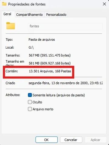 CD com 13.501 fontes (letras) para computador. - Foto 3