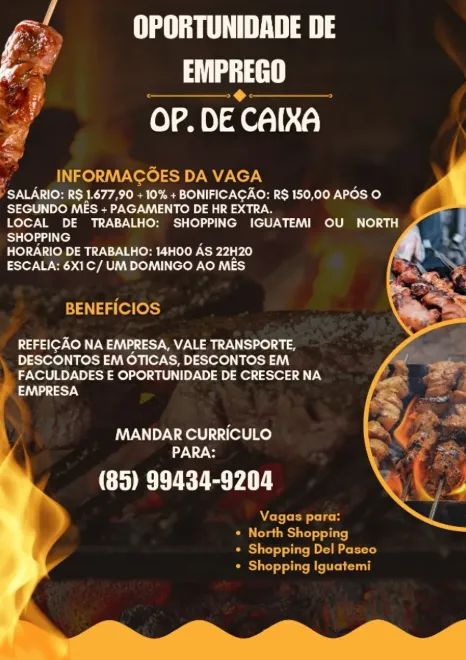 CHURRASQUEIRO, COZINHEIRO, CAIXA E PIEIRO - Foto 3