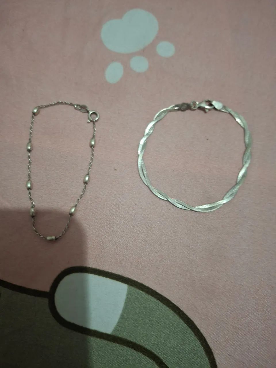 2 pulseiras prata 925 por 60