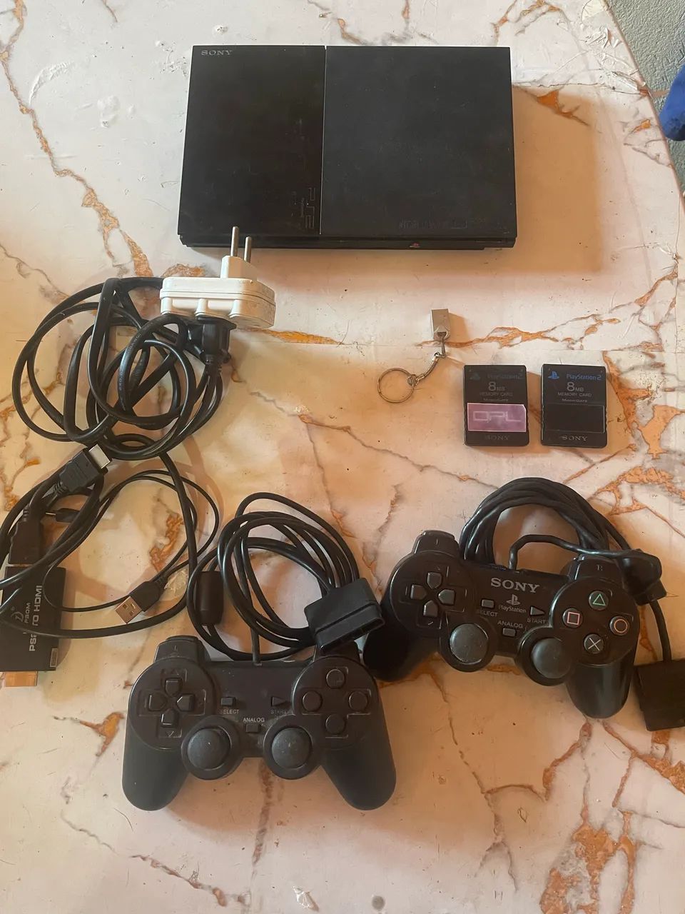 Playstation 2 + 2 controles + jogos