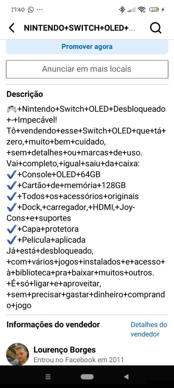 NINTENDO SWITCH OLED DESBLOQUEADO  - Foto 2