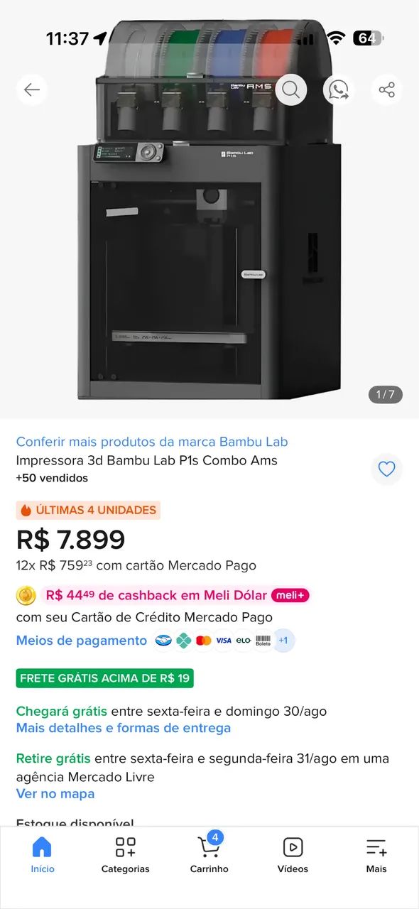 Bambu lab p1s combo pra vender rápido  - Foto 2