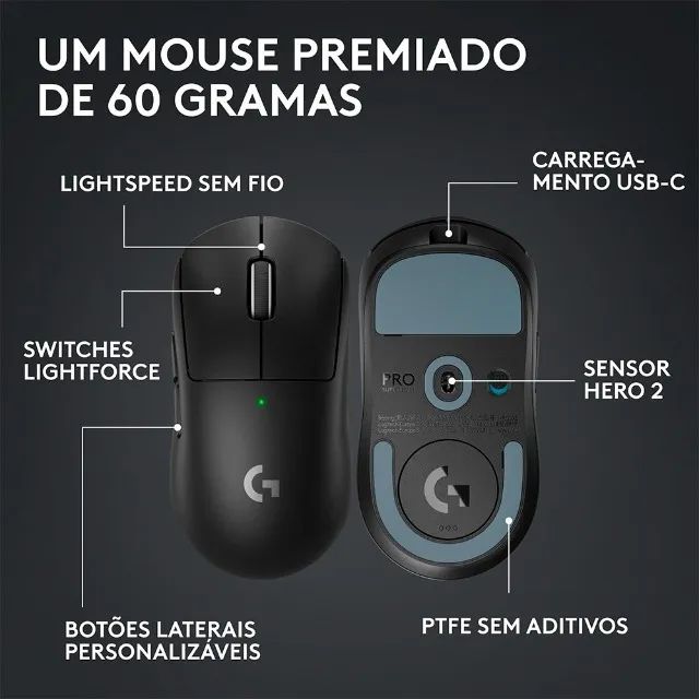MOUSE LOGITECH SUPERLIGHT 2 - 8K - Foto 2