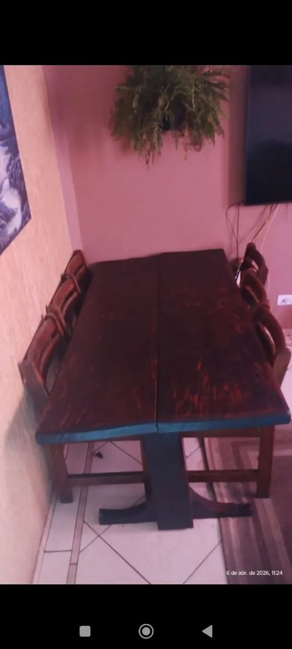 Mesa de 6 lugares madeira maciça  - Foto 5