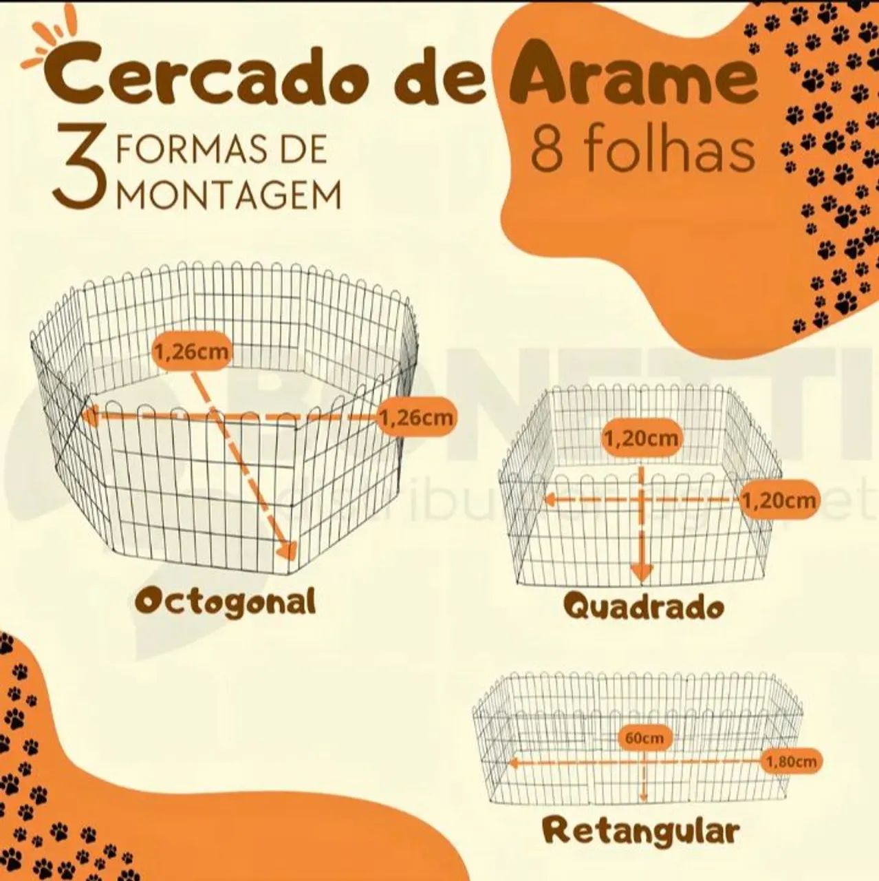 Cercadinho de 8 folhas pet prateado