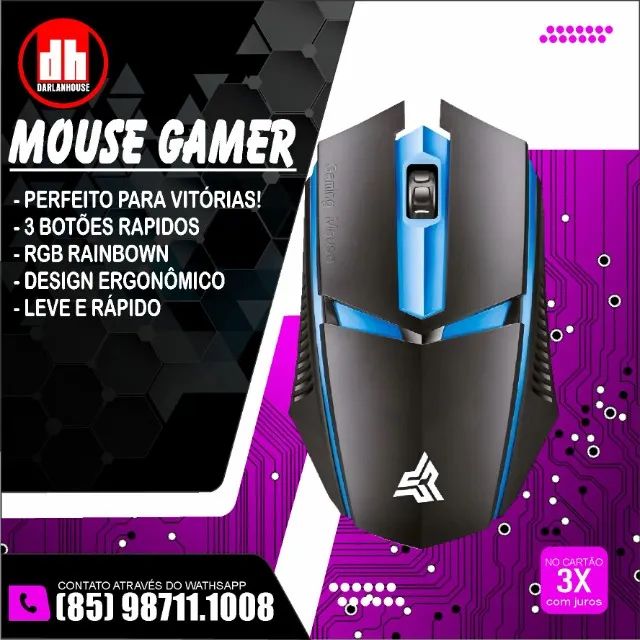 Mouse Gamer Simples RGB
