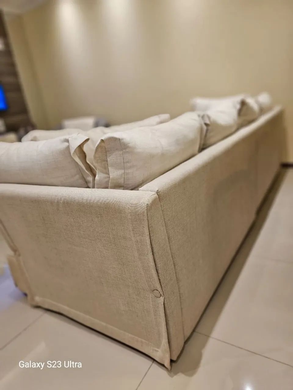 Sofá 5 lugares em linho cru.  - Foto 3