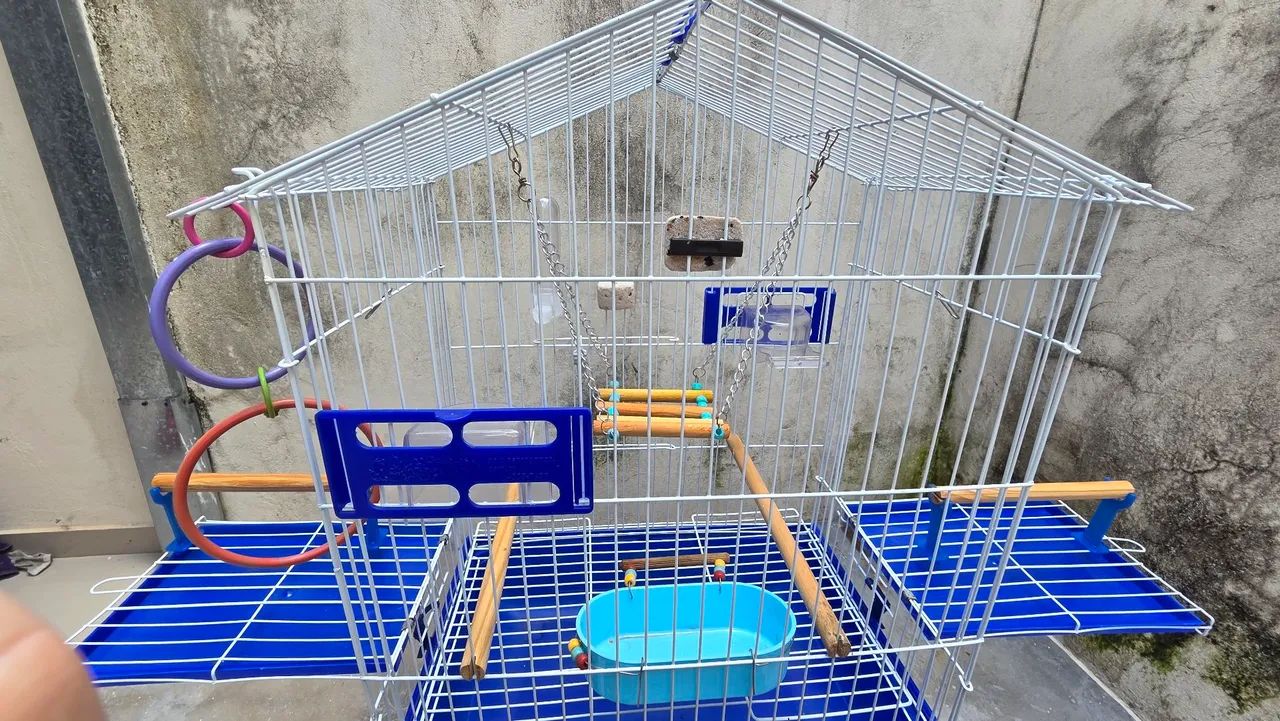 Viveiro para Calopsita Completo (Pouco Uso) + Kit de Brinquedos e Acessórios - Foto 4