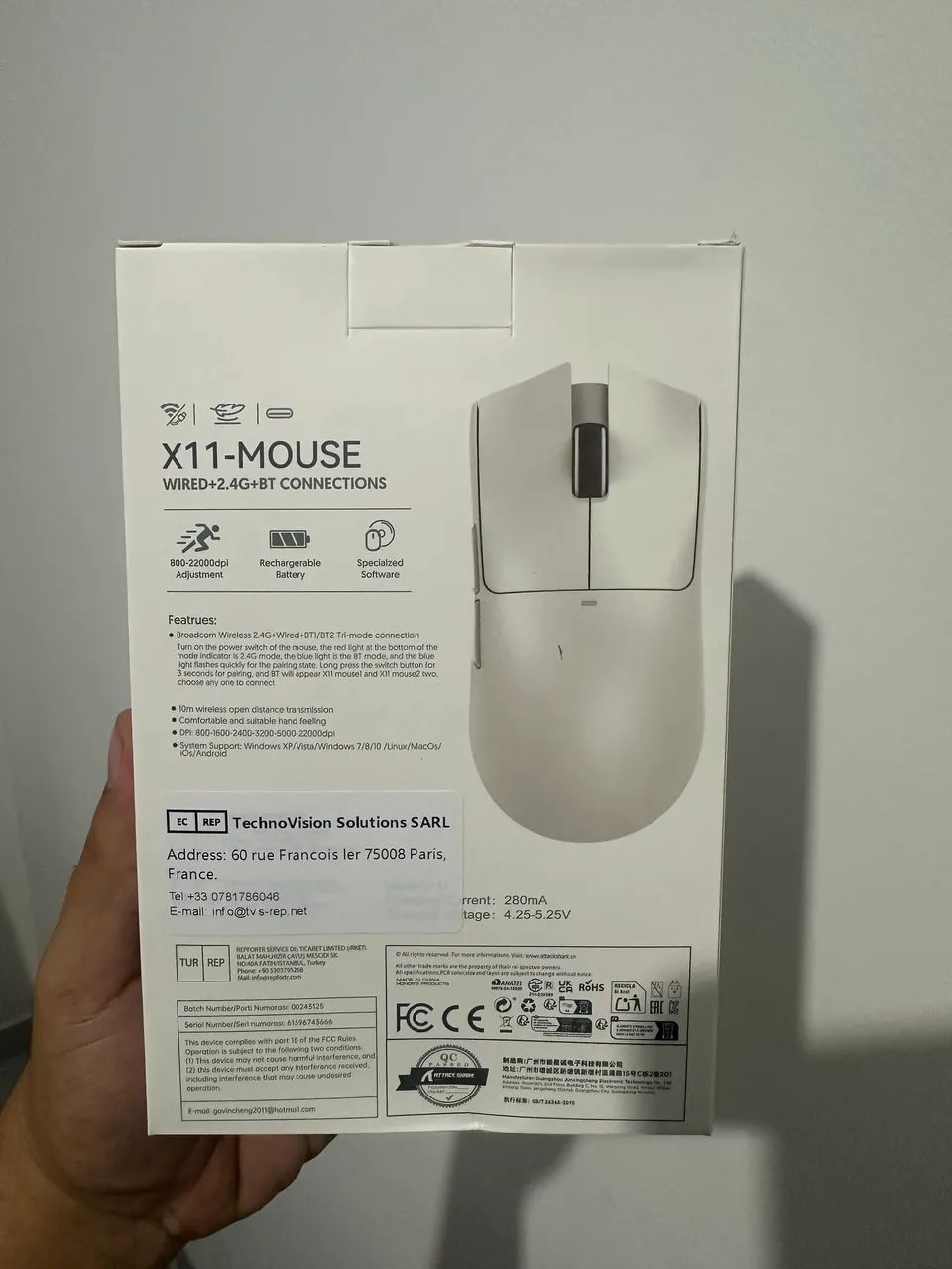 Mouse attack shark X11  - LACRADO | BLACK/ WHITE - Foto 3
