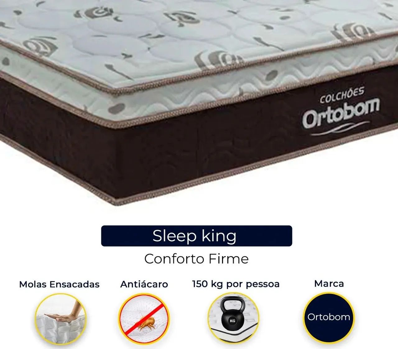 Colchão Queen Ortobom Sleep King - Molas Ensacadas | Novíssimo! - Foto 5