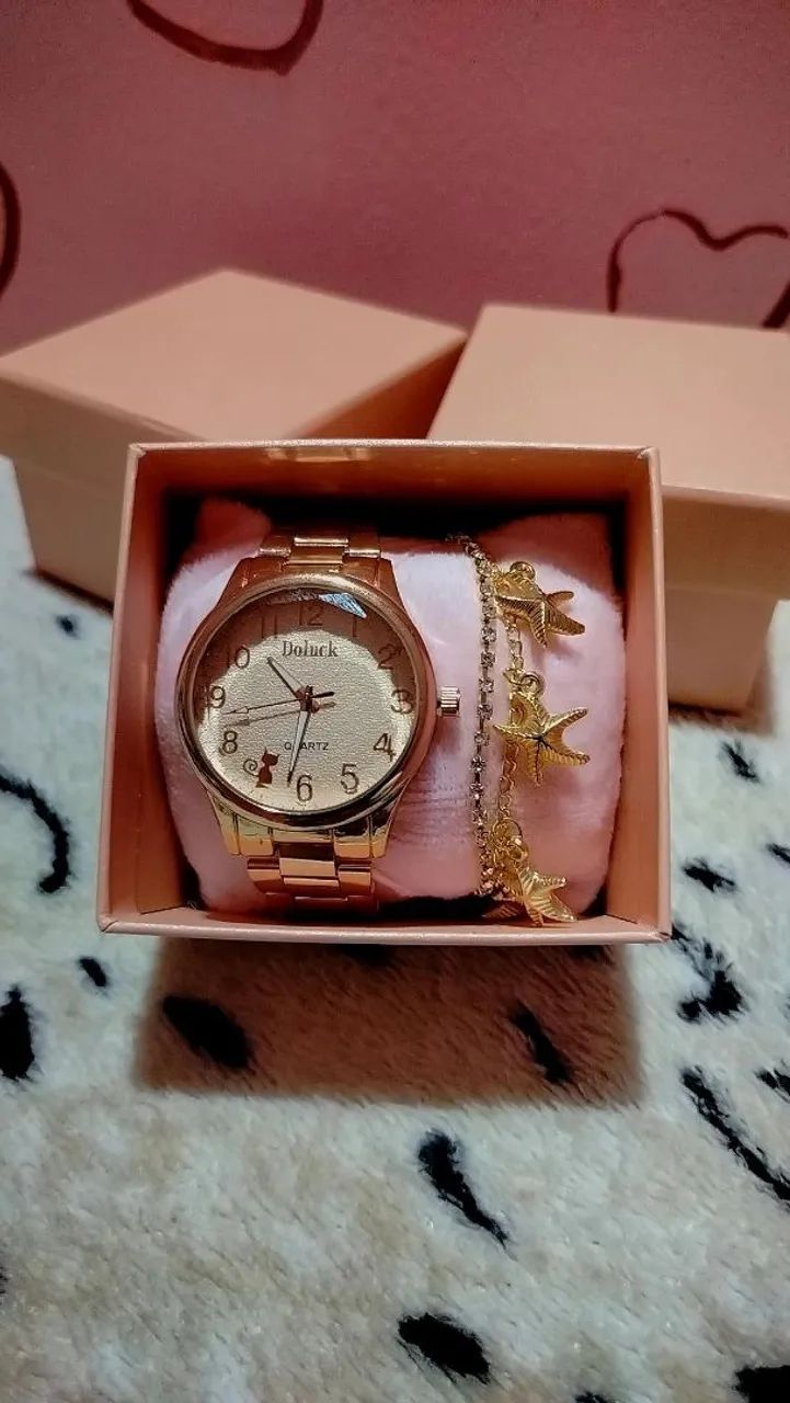 Kit feminino relógio e pulseira - Foto 2