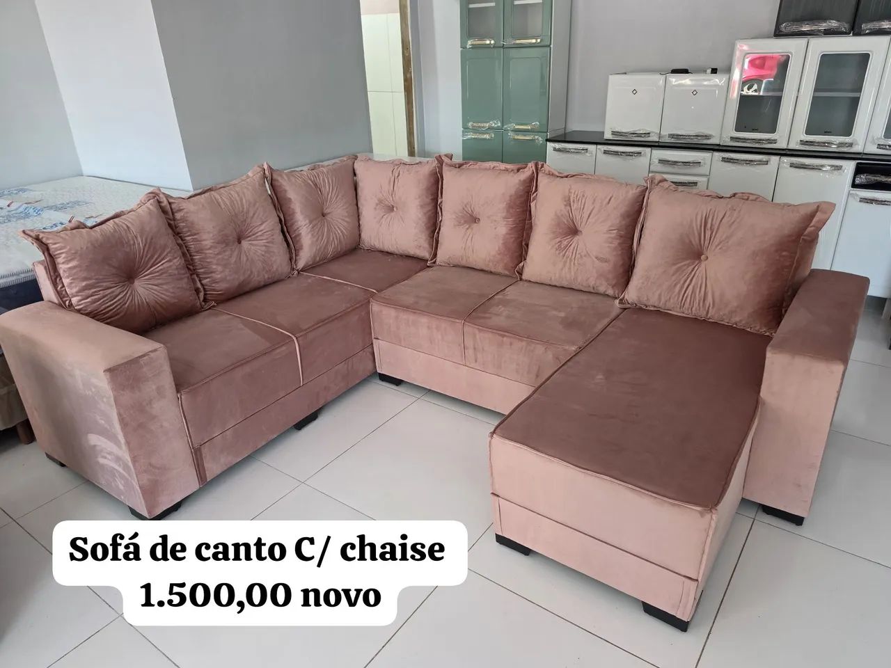 SOFÁS DE CANTO COM CHAISE NOVOS - Foto 2