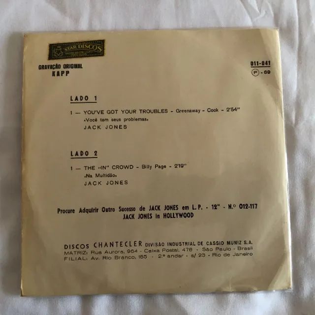 Jack Jones: You've Got Your Troubles (1969) Vinil Compacto - Foto 3