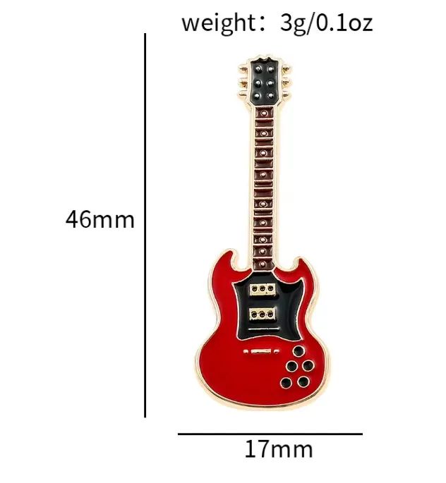 Broche Pin de Lapela Mini Guitarra Modelo Gibson SG - Foto 4