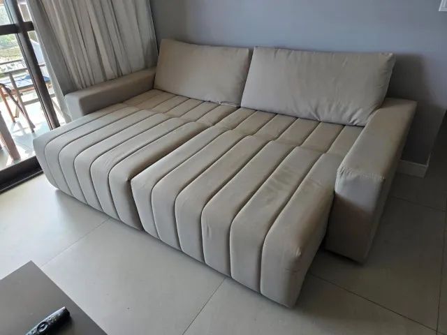 Sofá retrátil cinza claro Tok Stok - Foto 2