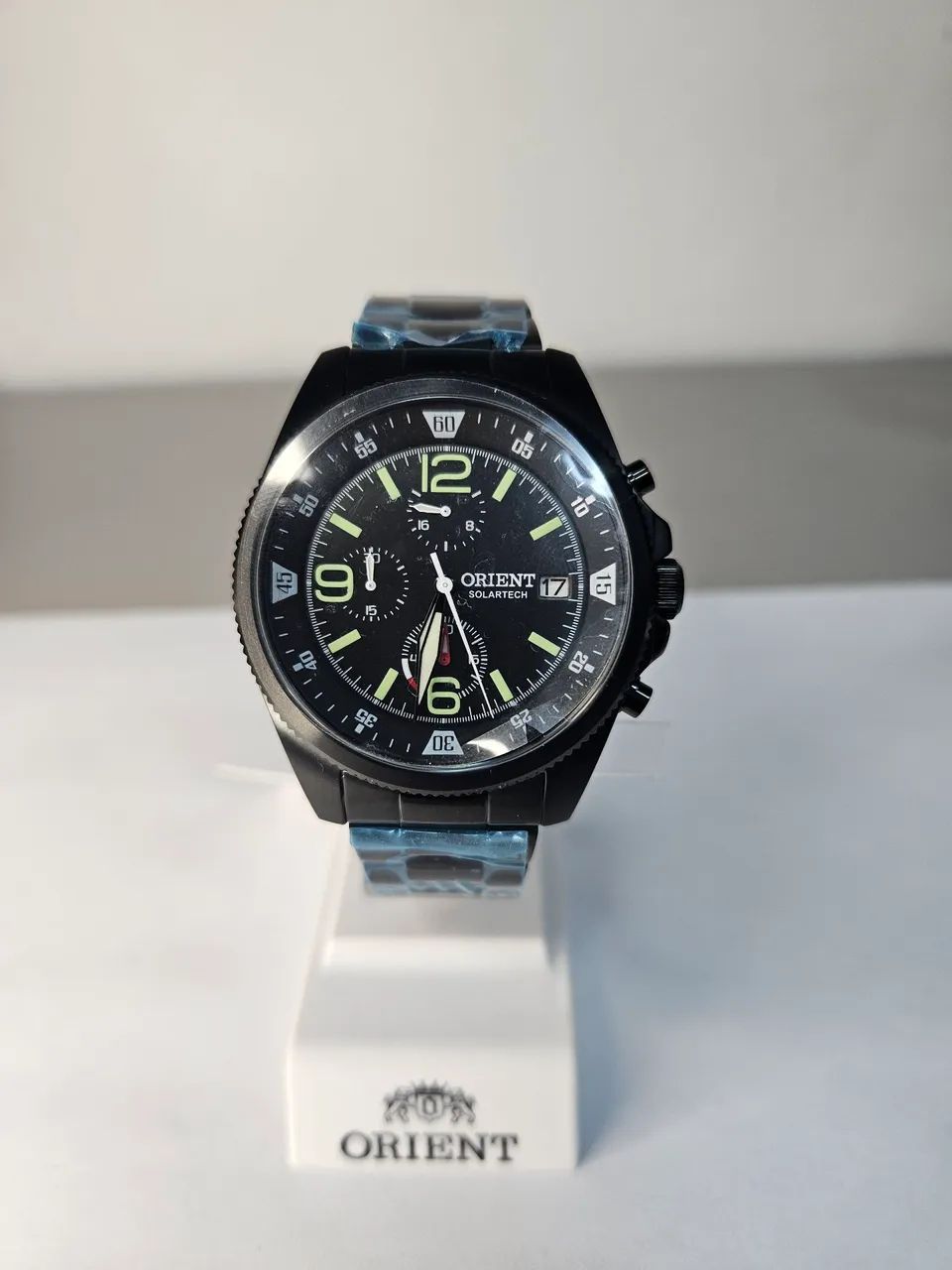 Relógio Quartz Solar Aço Preto Orient