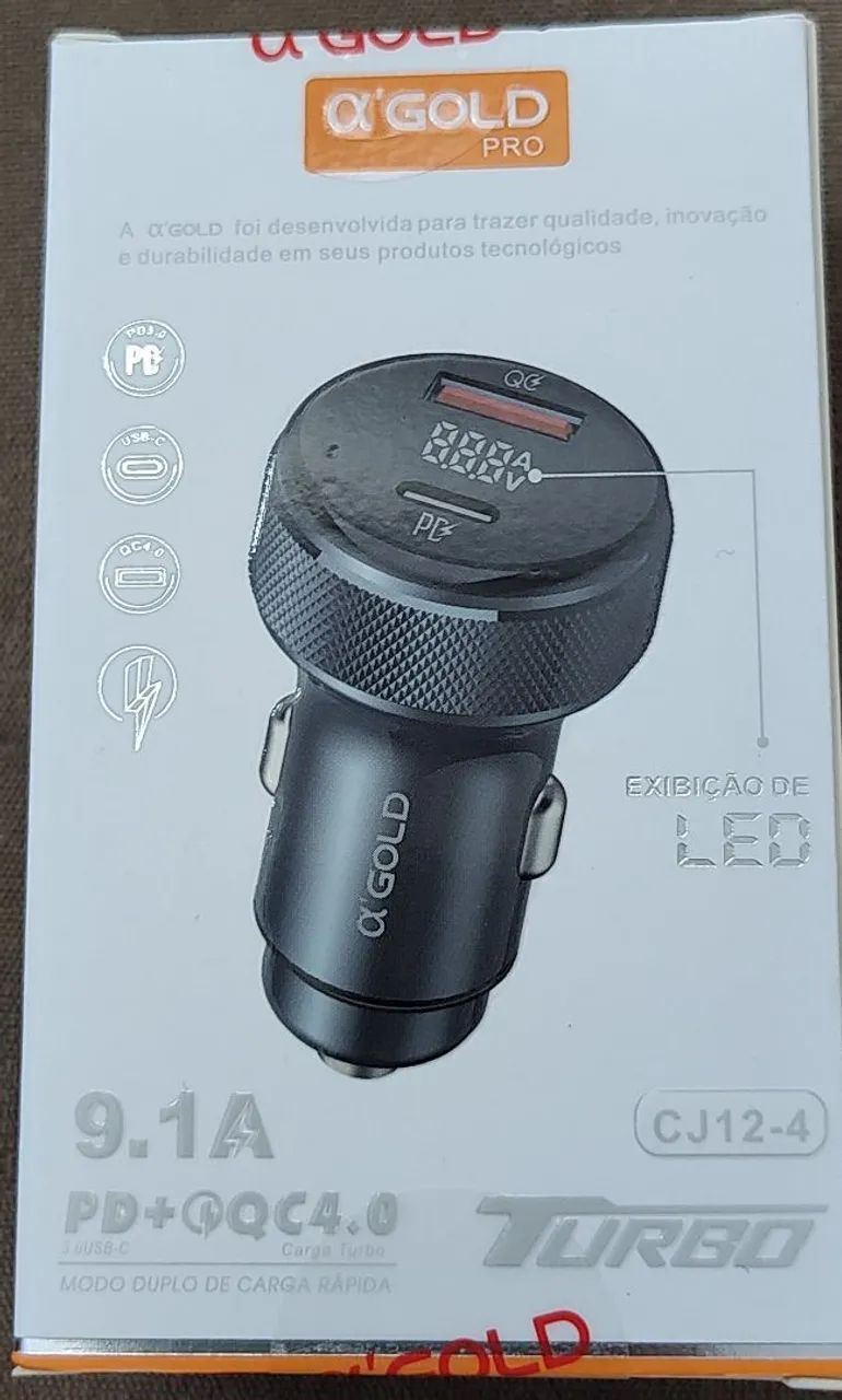 Carregador veicular 60w turbo