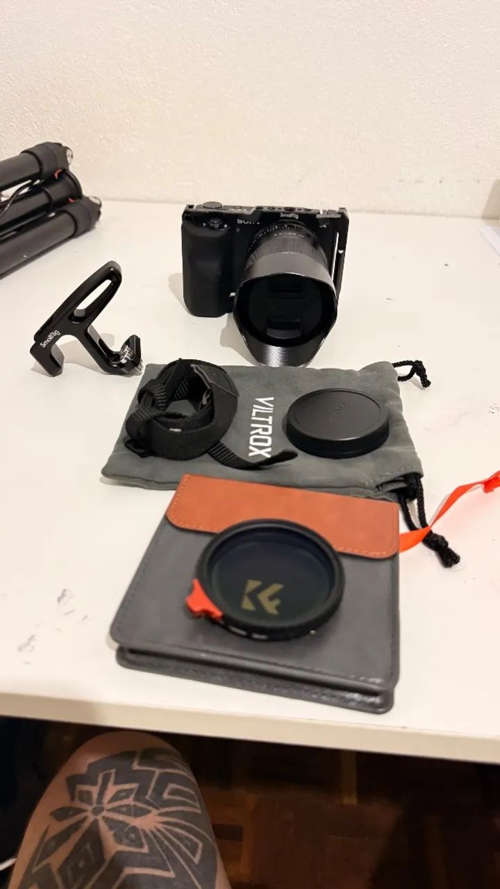 Câmera zve10 com duas lentes