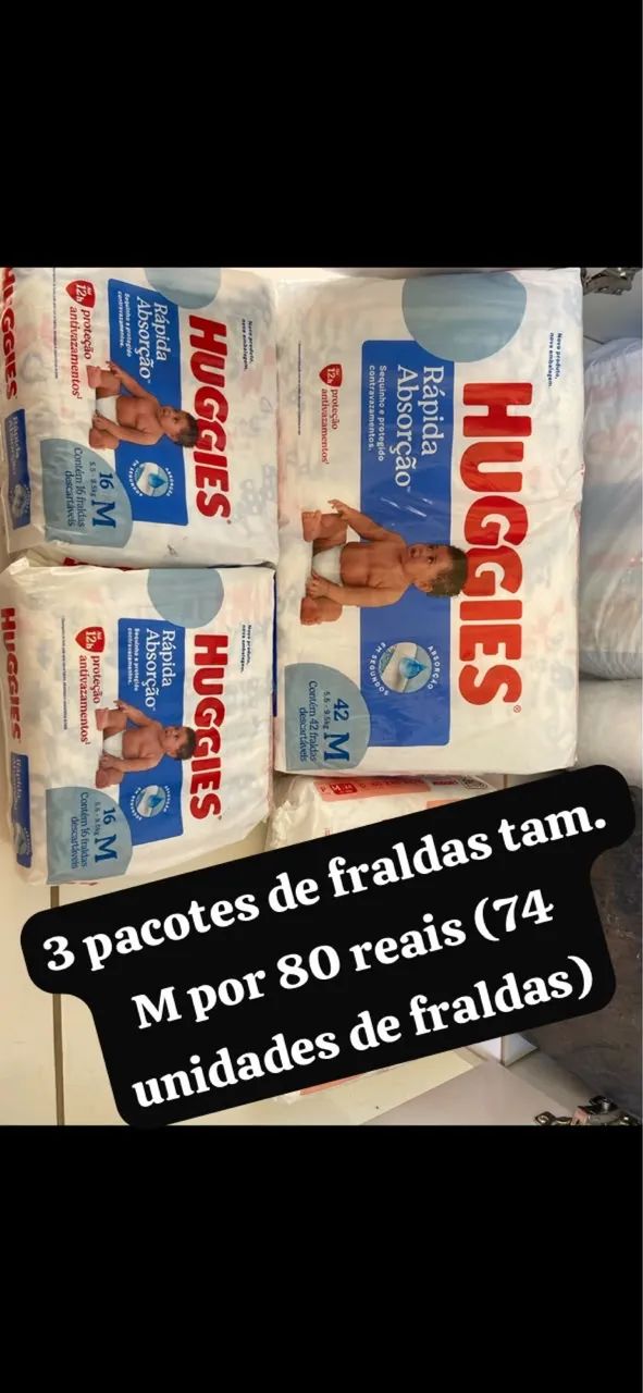 Fraldas por marcas e lotes 