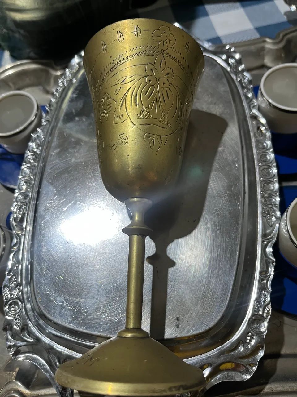 cálice vintage feito de latão (ou bronze) - Foto 2