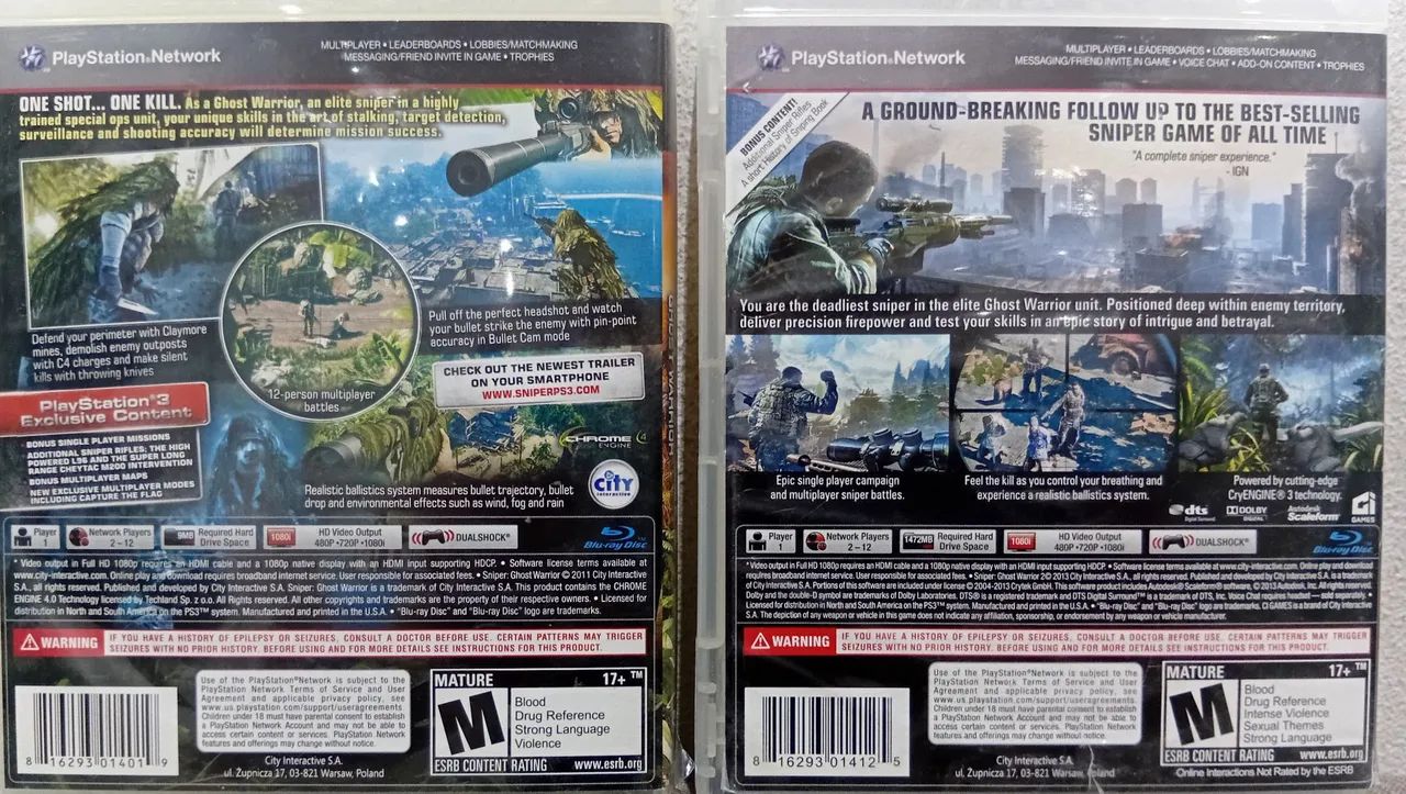 Combo jogos sniper 1 e 2 PS3 originais.  - Foto 2