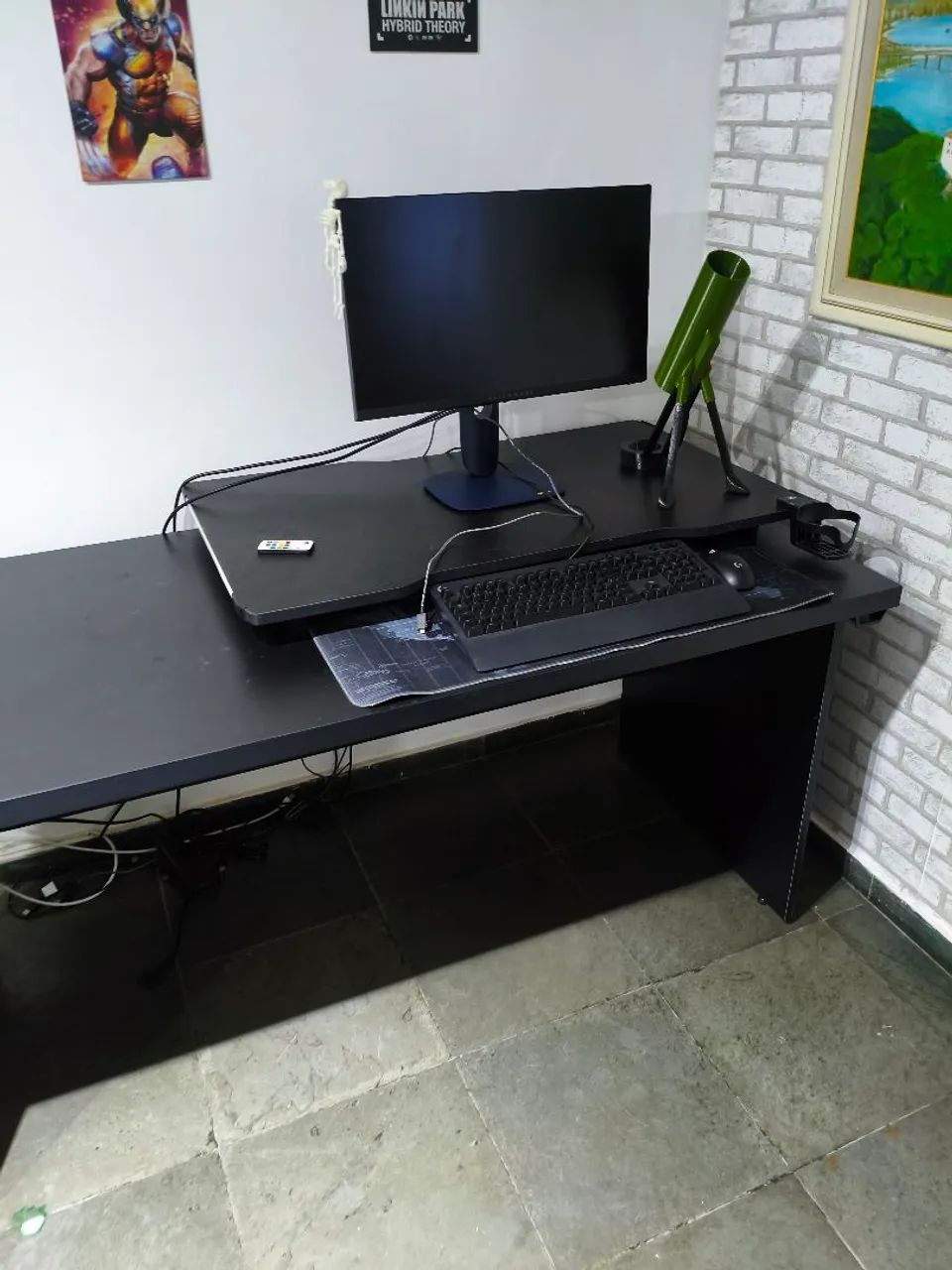 MESA GAMER PC - ESCRITÓRIO - PRETO MDF  - Foto 3