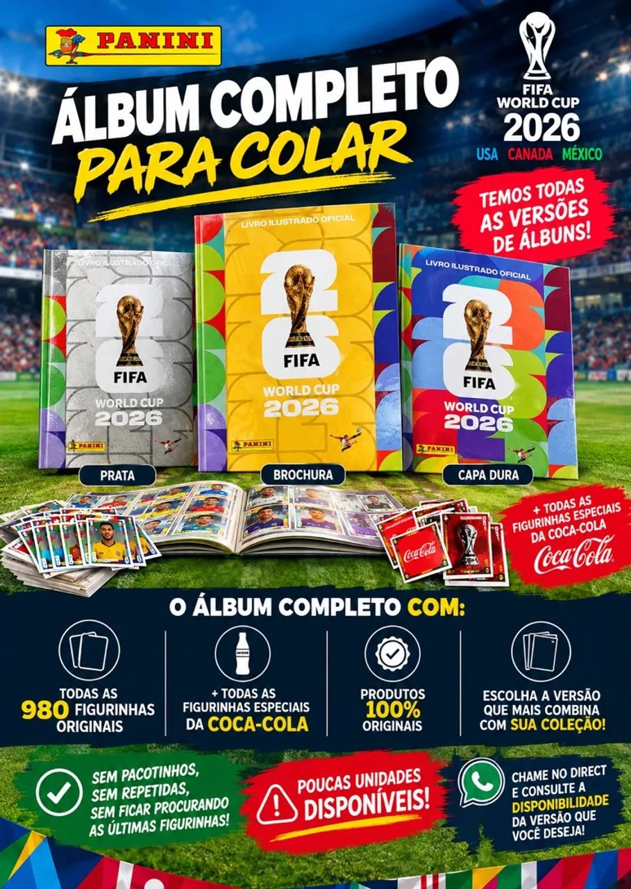 Álbum Copa do Mundo 2026 - Completo com figurinhas para colar - Foto 2
