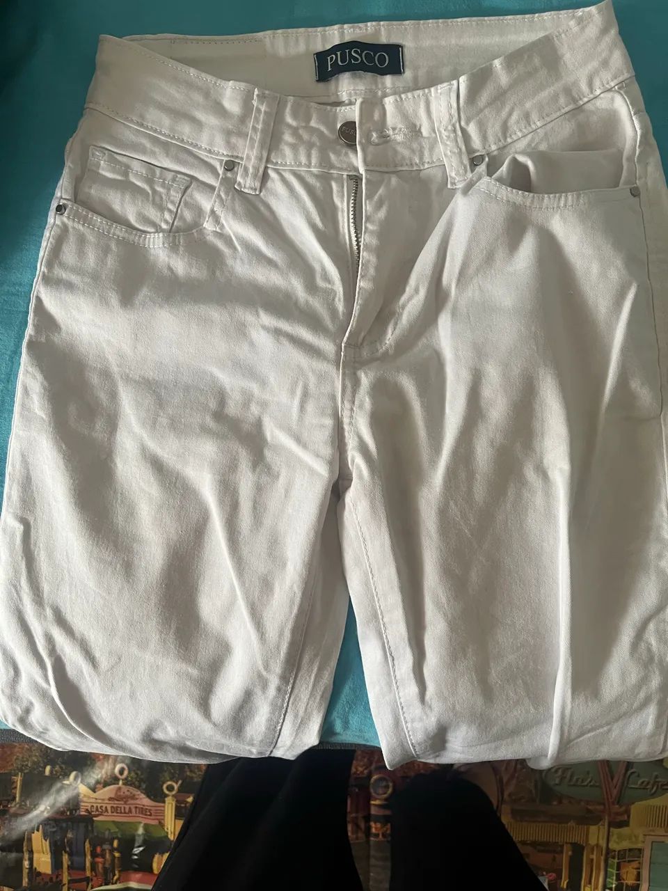 Calça branca sarja macia  marca PUSCO 