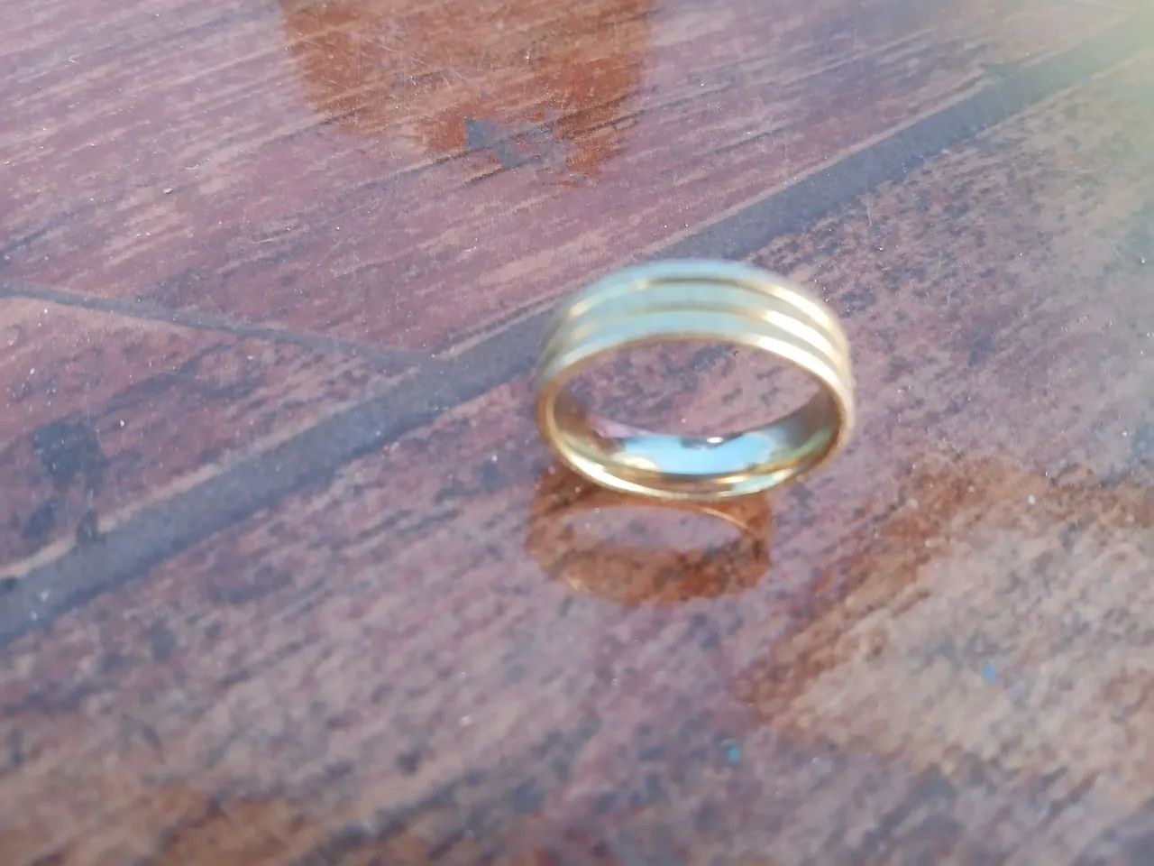 Anel banhado a ouro  - Foto 2