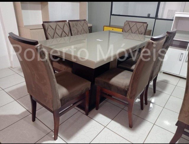 Promoção Mesa de Vidro Com 6 Cadeiras Nova !!